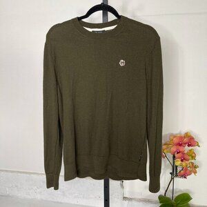 Ted Baker Olive Green Knit Classic Core Crew Neck Pullover Sweater Size 5